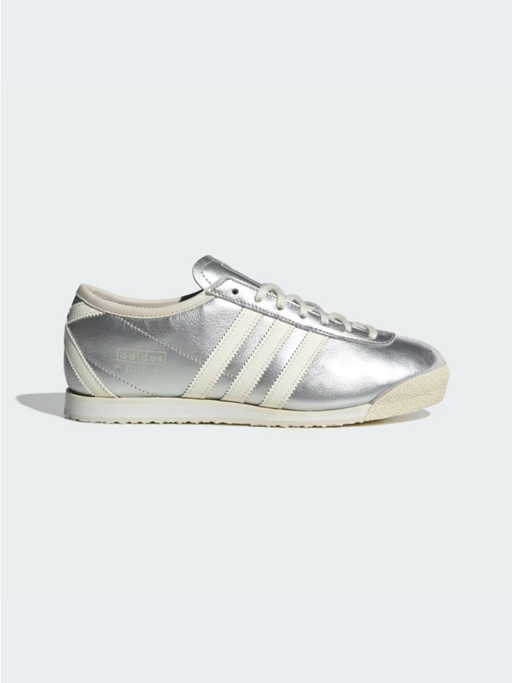 adidas Metallic Silver Sneakers with Cream Stripes